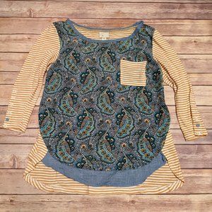 Postmark 3/4 Sleeve Top Yellow Small